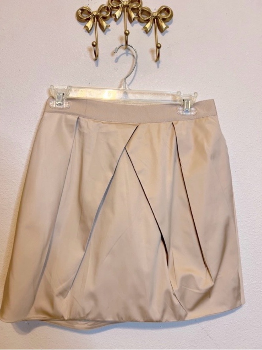 NWT, Woman’s Pleated Skirt in Light Beige